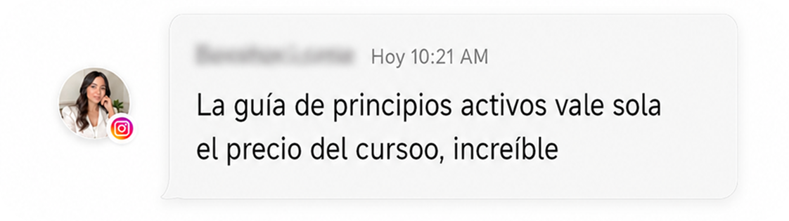 Testimonio sobre la guía de principios activos