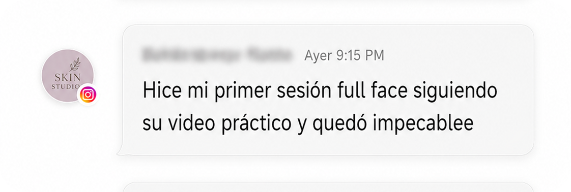 Testimonio de primera sesión full face siguiendo el video práctico