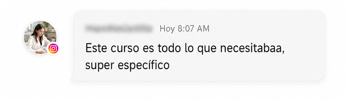 Testimonio: el curso es específico y completo